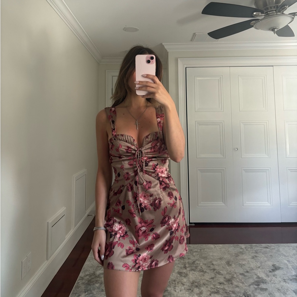 Lace Up Corset Mini Dress